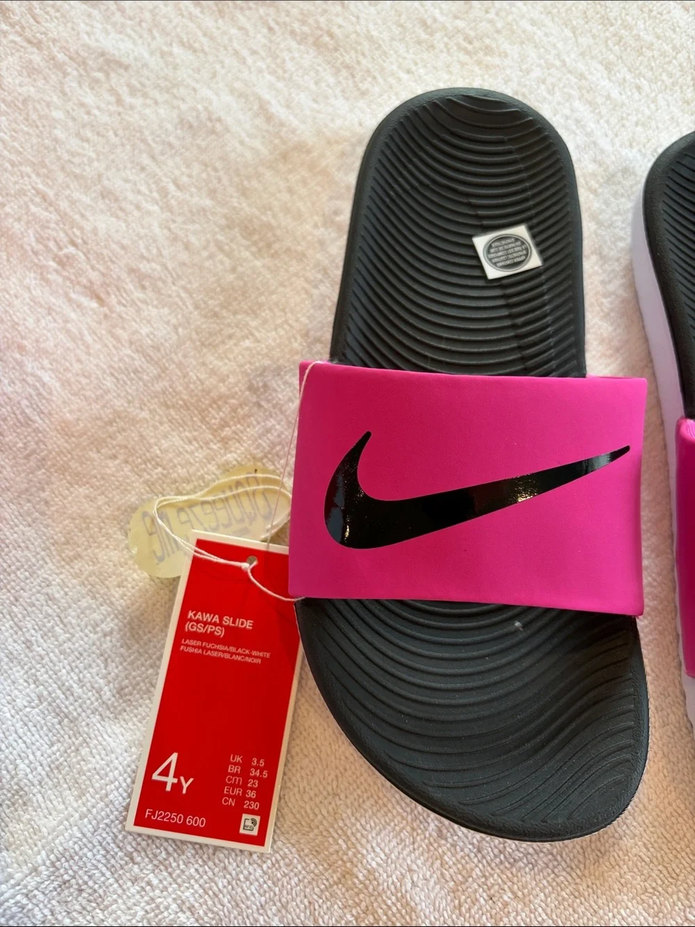 Nike Hot Pink and Black Slide Sandals - Picture 3 of 5